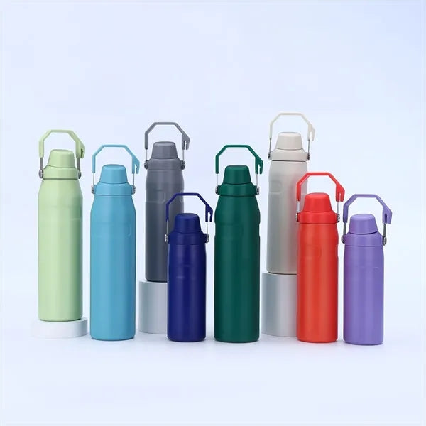 24oz Stainless Steel Sport Bottle With Handle Lid