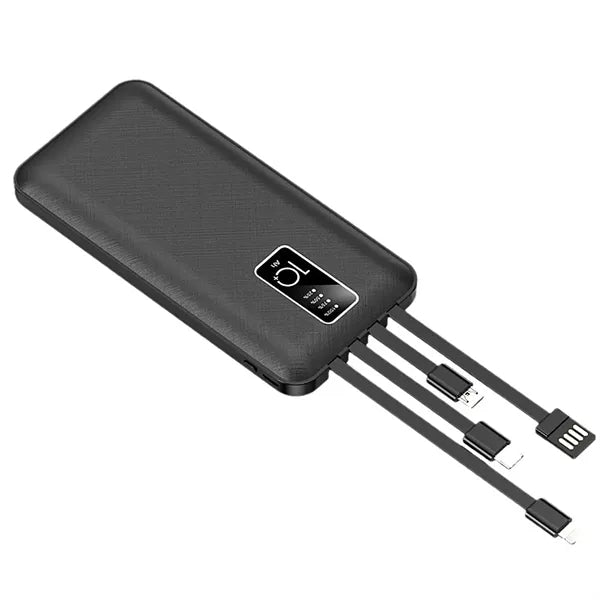 10000 mAh Fast Charger Comes with 4 Cables for Travel