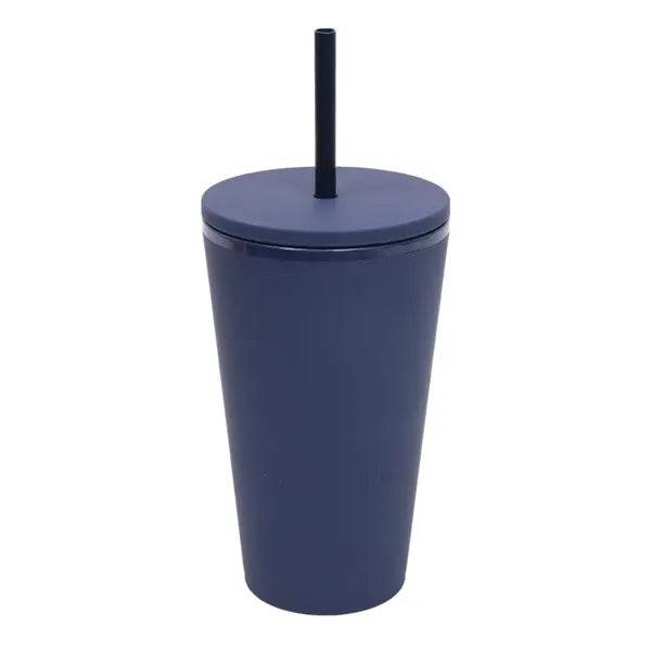 16oz Plastic Tumbler With Straw