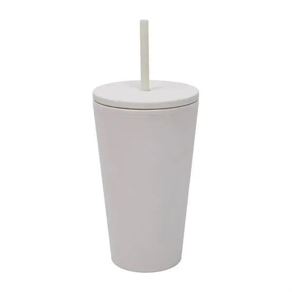 16oz Plastic Tumbler With Straw