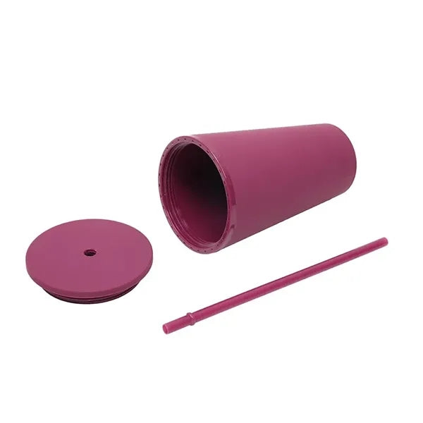 16oz Plastic Tumbler With Straw