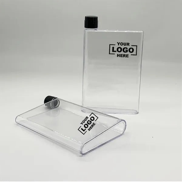 A5 Notebook Shaped 11.8oz Transparent Flat Water Bottle