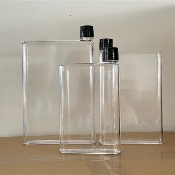 A5 Notebook Shaped 11.8oz Transparent Flat Water Bottle