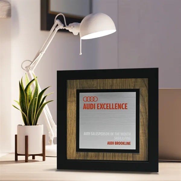 Newbury 6" x 6" Square Award with Silver Plate