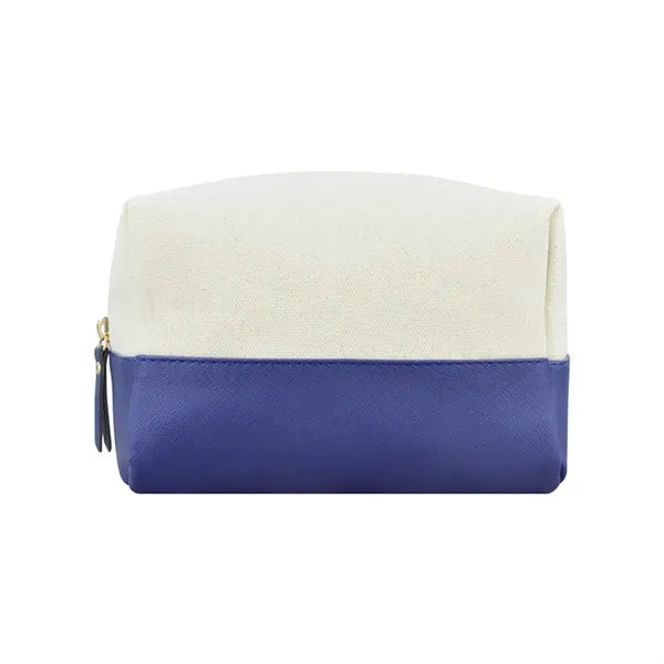 Canvas Leather Cosmetic Bag