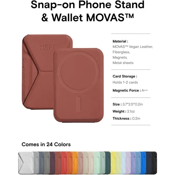 Magnetic Leather Phone Stand & Card Wallet