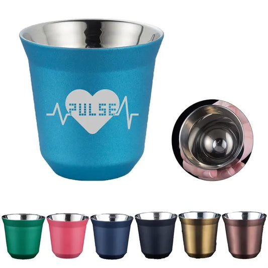 2.7 oz Double Stainless Steel Espresso Cup