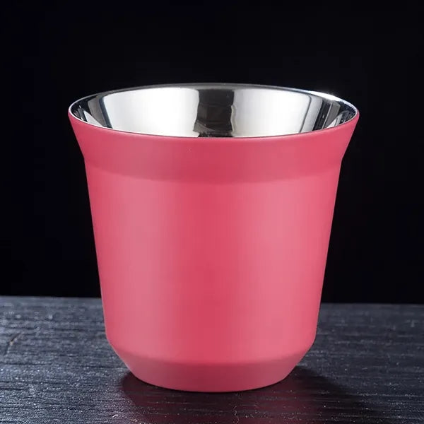 2.7 oz Double Stainless Steel Espresso Cup
