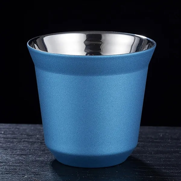2.7 oz Double Stainless Steel Espresso Cup