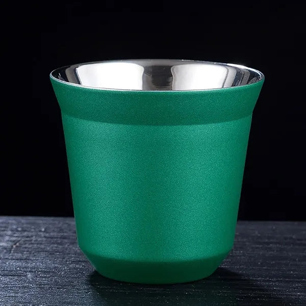 2.7 oz Double Stainless Steel Espresso Cup