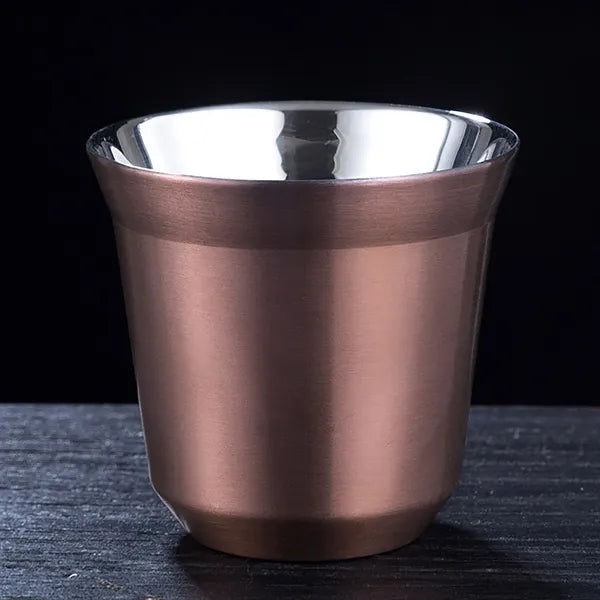 2.7 oz Double Stainless Steel Espresso Cup