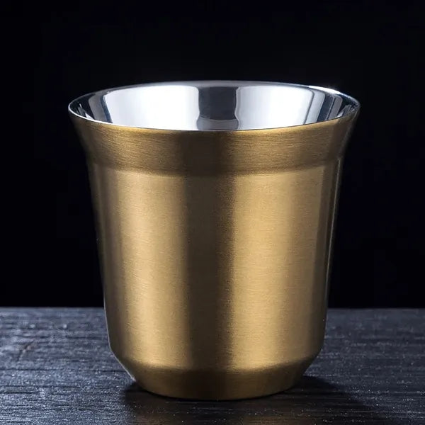 2.7 oz Double Stainless Steel Espresso Cup