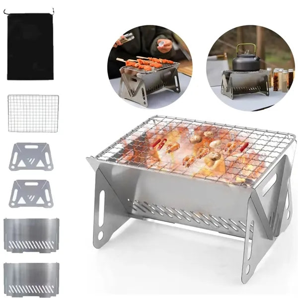 Portable Grill Foldable Wood Stove