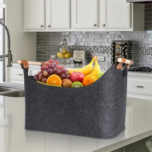 Large Capacity Felt Storage Basket Handheld Shopping Bag