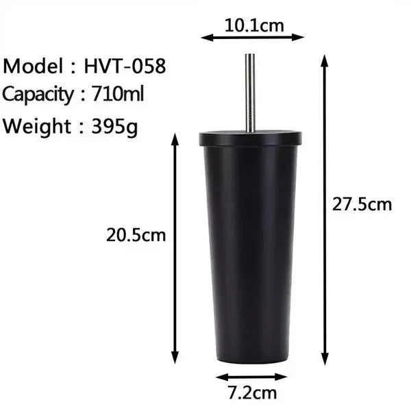 24oz Stainless Steel Vacuum Insulated Tumbler with Straw Lid