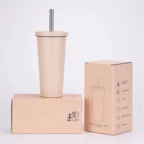 24oz Stainless Steel Vacuum Insulated Tumbler with Straw Lid