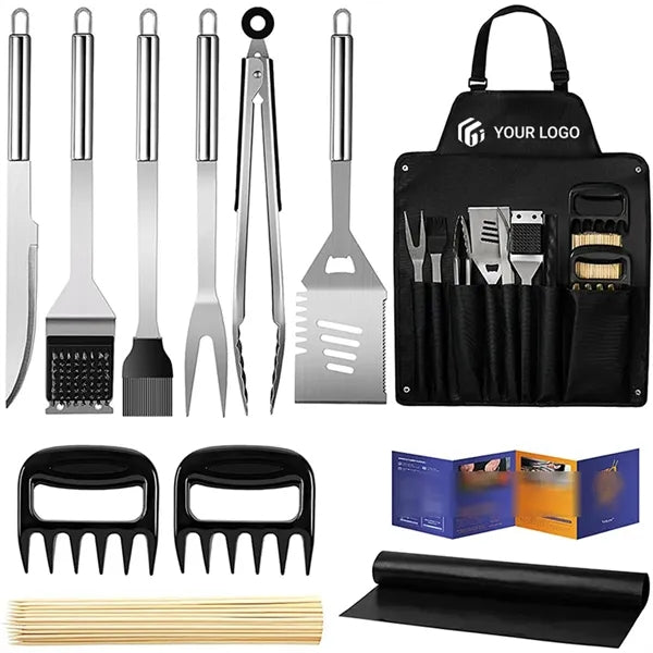 Outdoor grilling accessories 11pcs BBQ tools set with apron