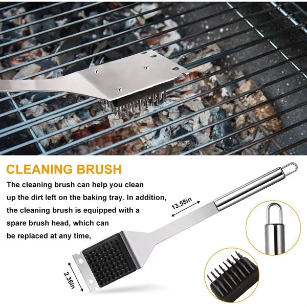 Outdoor grilling accessories 11pcs BBQ tools set with apron