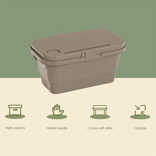 Camping collapsible portable picnic basket with table