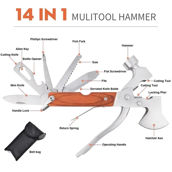 14 in 1 Multitool Camping Tool