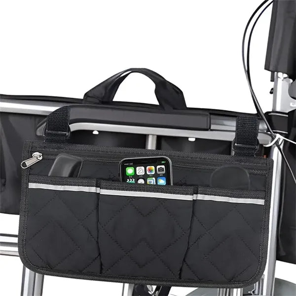 Wheelchair Side Bag, Armrest Storage Pouch
