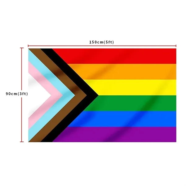 3x5ft Progress Rainbow Pride Flag