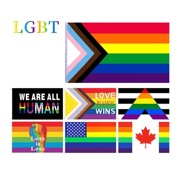 3x5ft Progress Rainbow Pride Flag