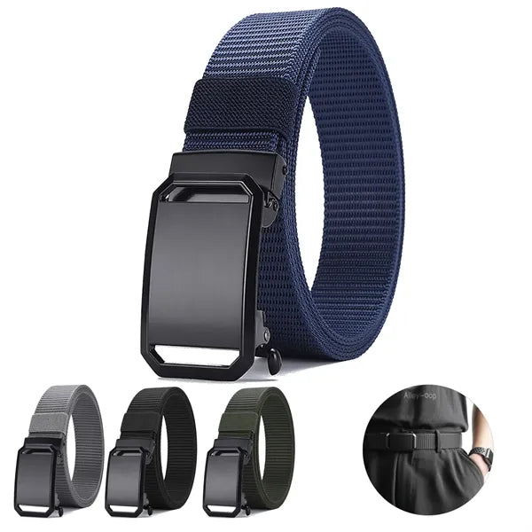 Men Tactical Waist Belt Nylon Canvas Breathable Zinc Buckle