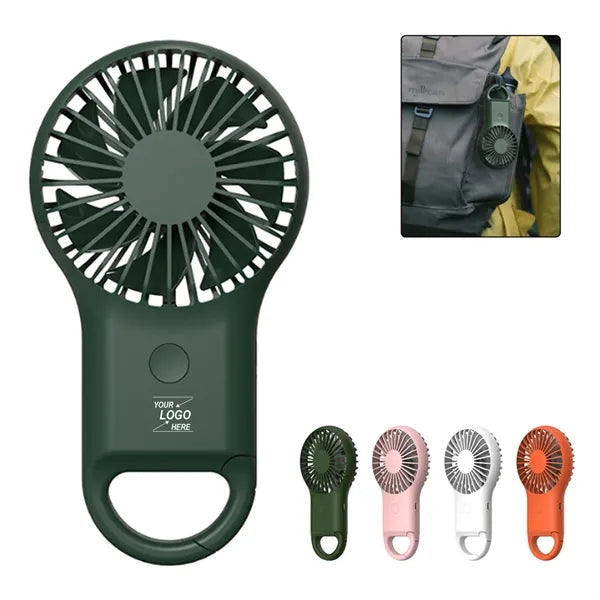 Rechargeable Handheld Fan With Carabiner