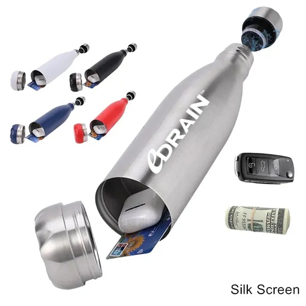 20 oz Cola-Shaped Stainless Steel Bottle with Stash Can