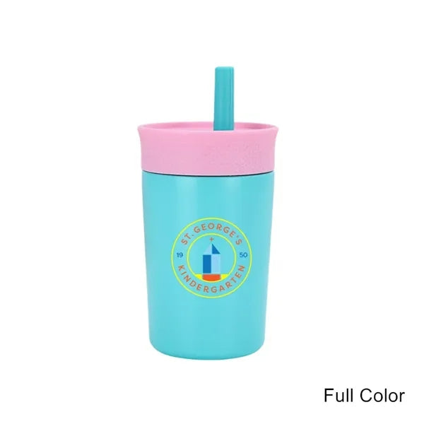 12 oz Kids Insulation Stainless Steel Tumbler with Straw