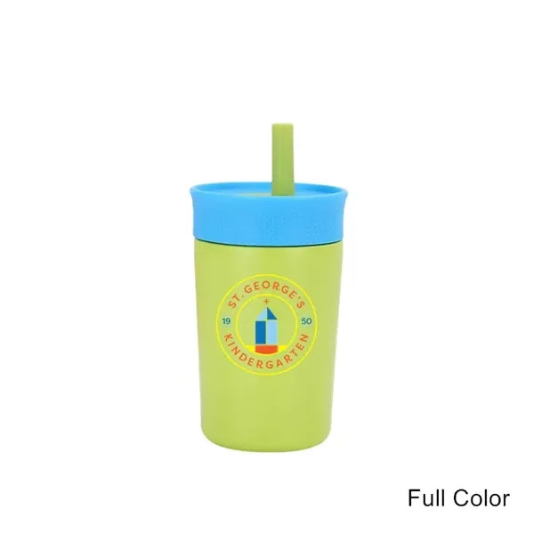 12 oz Kids Insulation Stainless Steel Tumbler with Straw