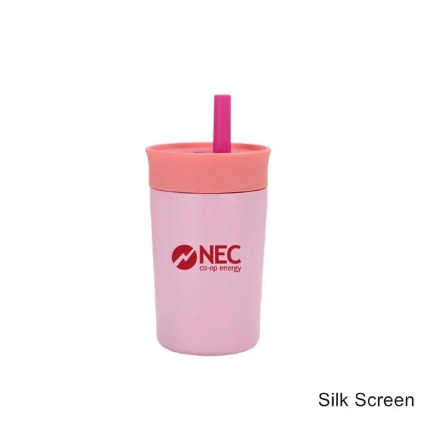 12 oz Kids Insulation Stainless Steel Tumbler with Straw