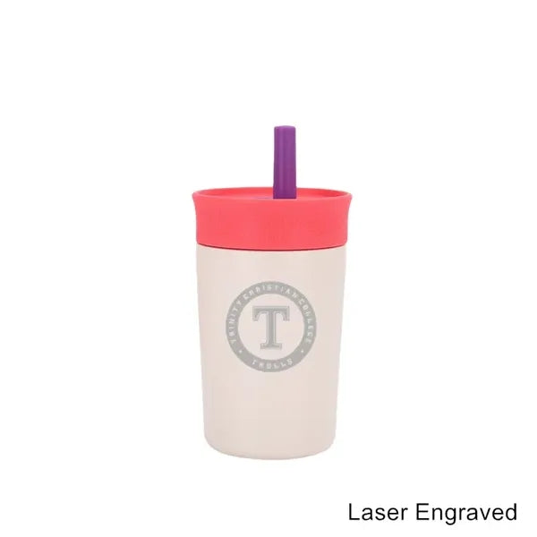 12 oz Kids Insulation Stainless Steel Tumbler with Straw