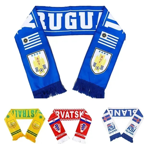 Knitted Soccer Fan Scarf With Fringe