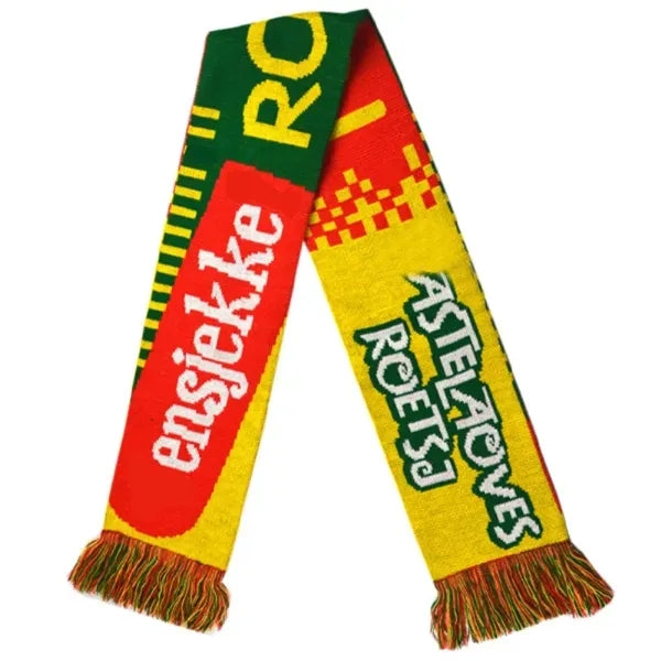 Knitted Soccer Fan Scarf With Fringe