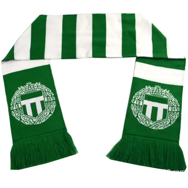 Knitted Soccer Fan Scarf With Fringe