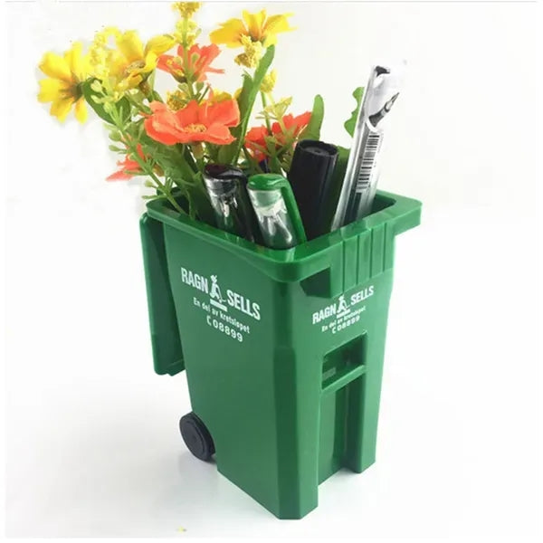 Mini Recycling Cart Trash Can Pen Holder