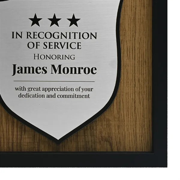 Newbury 10" x 10" Shield Award with Brushed Silver Plate