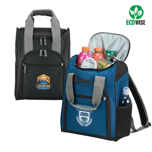 RPET 24-Can Backpack Cooler - Insulated Bag, Eco-Friendly