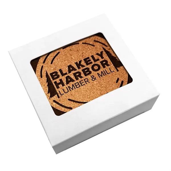 Cork Wood Coaster set of 2