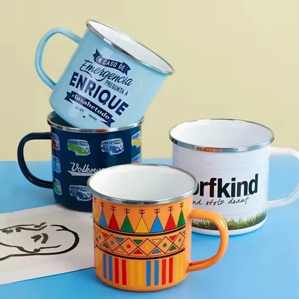 12oz Thickened Enamel Mug with Rolled Edge
