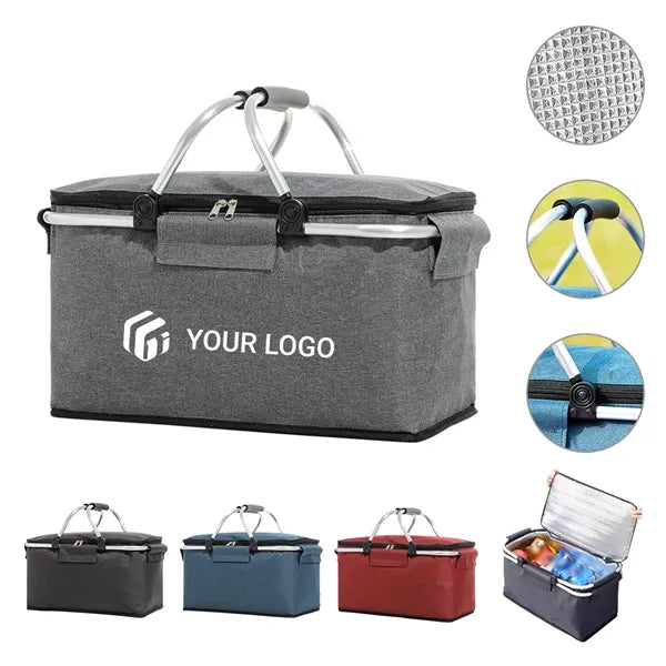 Outdoor foldable cooler bag insulation picnic basket