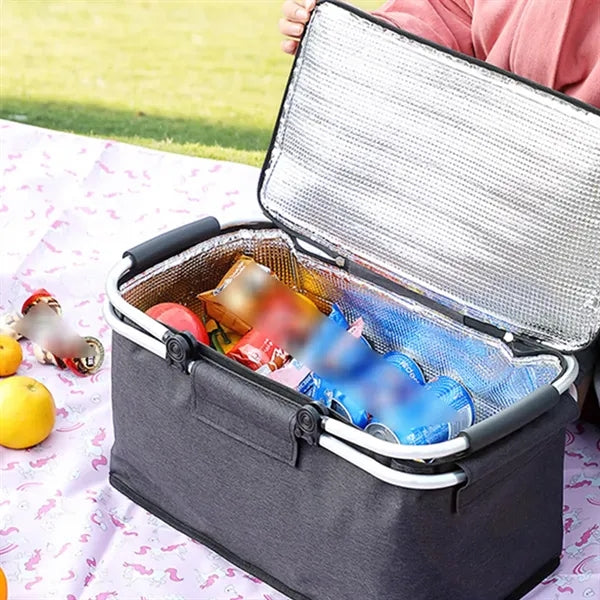 Outdoor foldable cooler bag insulation picnic basket