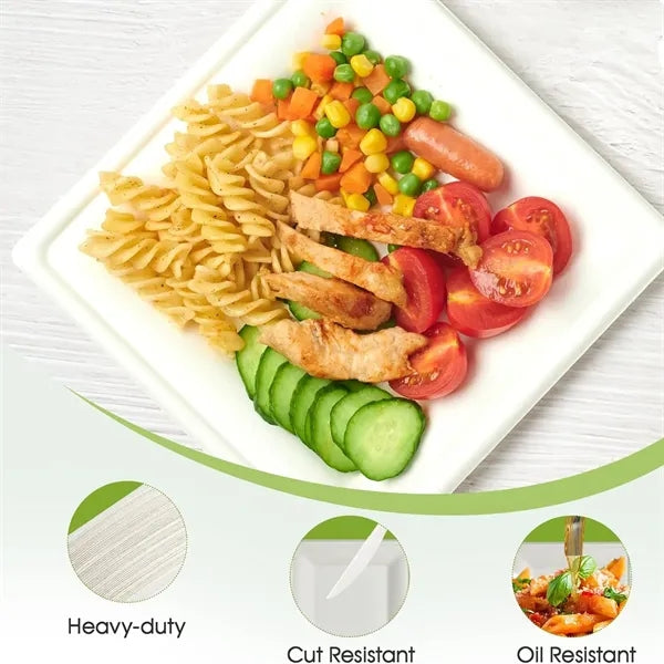 Compostable 8 inch Square Plates