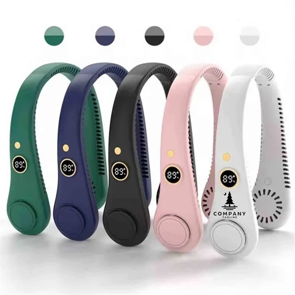 Rechargeable Neck Fan with Digital Display