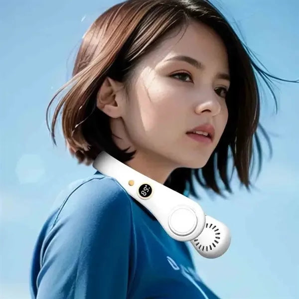Rechargeable Neck Fan with Digital Display