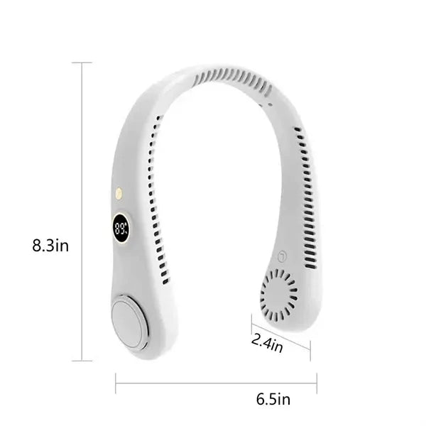 Rechargeable Neck Fan with Digital Display