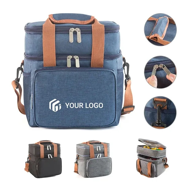 Double layer outdoor picnic waterproof insulation lunch bag