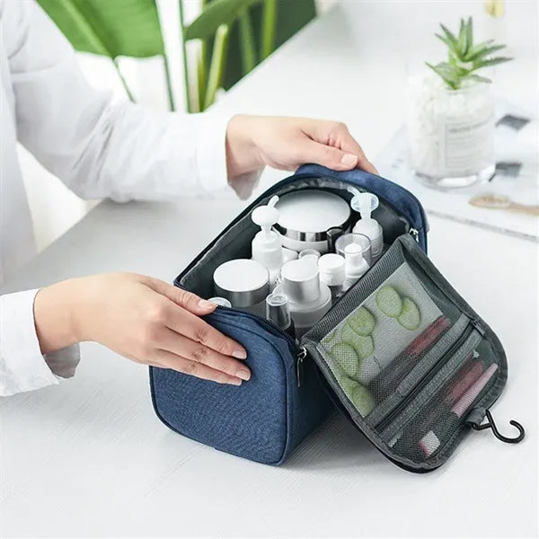 Multifunctional portable travel toiletries cosmetics bag